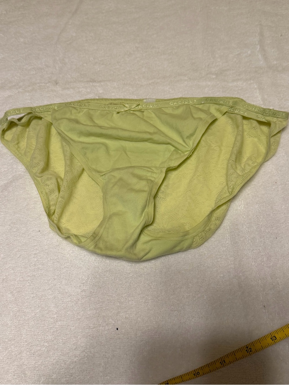 Cacique Lace Back Bikini Panties in Lime Green